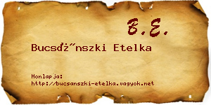 Bucsánszki Etelka névjegykártya