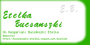 etelka bucsanszki business card